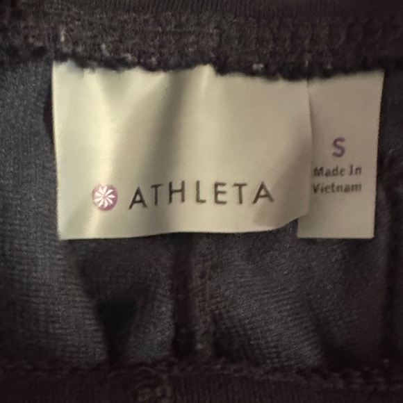 Athleta Black Women’s Velvet Elastic Waistband Fitted Leggings Pants Small - Picture 2 of 9